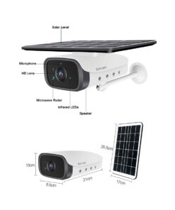 GloboStar® 86047 Αυτόνομη Ηλιακή Camera 1080P 2MP WiFi 150° Μπαταρία 3200mAh Φωτοβολταϊκό Πάνελ Διπλή Κατέυθυνση Ομιλίας Αδιάβροχη IP66 Ψυχρό Λευκό 6000K - Λευκό 19 86047 9