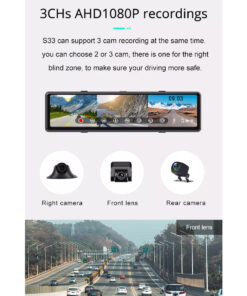 GloboStar® 86057 Καθρέπτης Αυτοκινήτου με 3 Κάμερες 3CHs AHD 1080P 170° - 4G Sim Card Slot - WiFi - GPS Navigator - Bluetooth - G Sensor - 24h Monitoring - FM Transmitter - Νυχτερινή Όραση - Μαύρο 30 86057 13