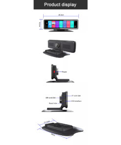 GloboStar® 86058 Καθρέπτης Αυτοκινήτου Android 9.0 360° με 4 Κάμερες SD Card Slot - RAM2GB+ROM32GB - FM Transmitter - Νυχτερινή Όραση - με Parking Lines - Μαύρο 25 86058 13jpg