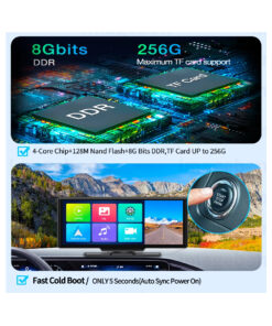 GloboStar® 86060 DVR FHD1080p Καταγραφικό Οχημάτων Smart με Οθόνη 8" Inches - WiFi - 4G Android 8.1OS - Sim Card Slot - GPS Navigator - Bluetooth - RAM2GB+ROM32GB - FM Transmitter - Dual Camera FHD1080p με WDR & Defogging Quad Core 1.5GHZ Processor 32 86060 13