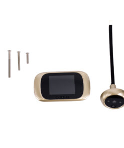 GloboStar® 86068 Επαναφορτιζόμενη Ψηφιακή Έξυπνη Camera Εξώπορτας 90° Μοιρών με Έγχρωμη Οθόνη 2.8" Inches - USB - Νυχτερινή Όραση με LED IR - Κουδούνι - Χρυσό 17 86068 9