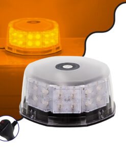 GloboStar® GloboStar® 85165 PRO Series Φάρος Σήμανσης Οχήματος Οδικής Βοήθείας για Αυτοκίνητα & Φορτηγά 6 Προγραμμάτων Φωτισμού STROBE LED 40W DC 10-30V Αδιάβροχος IP65 Πορτοκαλί