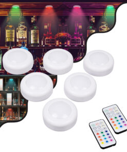 GloboStar® GloboStar® 85818 Φωτιστικά Νυκτός Μπαταρίας LED SMD 5050 6W 600lm με Ασύρματο Χειριστήριο RF - ΣΕΤ 6 Τεμαχίων Πολύχρωμα RGB