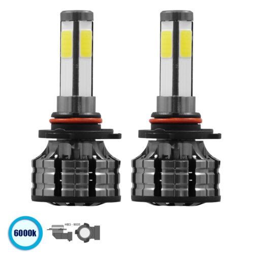 GloboStar® GloboStar® 82049 HB3 9005 K9 Line KIT Βασικού Φωτισμού Αυτοκινήτου & Φορτηγού 3rd Generation Can-Bus Series LED CREE CXB COB 100W 14000lm DC 9-32V Αδιάβροχο IP66 Ψυχρό Λευκό 6000K