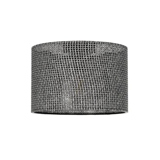 GloboStar® GloboStar® CILIO 203-0152 Μοντέρνο Φωτιστικό Οροφής Καπέλο Μονόφωτο 1 x E27 IP20 Μαύρο Διάτρητο Ύφασμα - Μ30 x Π30 x Υ22cm