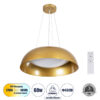 GloboStar® GLOBOSTAR® ANATOLIA 61268 Μοντέρνο Κρεμαστό Φωτιστικό Οροφής LED 60W 6900lm 120° AC 220-240V IP20 Ρυθμιζόμενο Λευκό CCT με Χειριστήριο από 2700K έως 6000K Dimmable - Lumileds SMD Chip - Χρυσό - Μ43 x Π43 x Υ11cm - 3 Χρόνια Εγγύηση