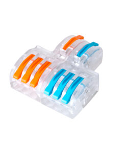 GloboStar® GloboStar® FAST-CONNECT 69910 Διπλή σε Εξαπλή Κλέμα Ταχείας Σύνδεσης & Διακλάδωσης Καλωδίων - 2 x Είσοδοι & 6 x Έξοδοι με Συμβατή Διατομή Καλωδίων 0.08mm² έως 2.5mm² - 250V/4KV 32A Max - Μ3.6 x Π4 x Υ1.5cm - Διάφανο με Πορτοκαλί & Μπλε - Πακέτο 5 Τεμαχίων - 5 Years Warranty