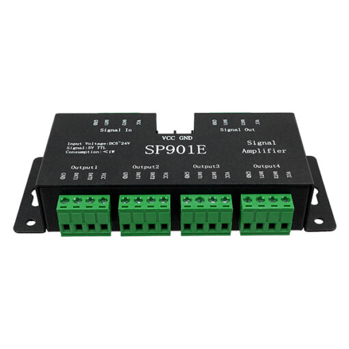 GloboStar® LED Digital RGB Ενισχυτής Σήματος SP901E LED Pixel WS2812B WS2811 SPI Signal Amplifier Repeater 10000 IC Professional Series 5v - 12v - 24v GloboStar 88774