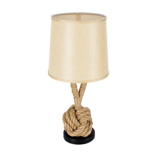 GloboStar® GLOBOSTAR® MONKEYFIST 01162 Vintage Επιτραπέζιο Φωτιστικό Πορτατίφ με Ντουί 1 x E27 AC 220-240V IP20 - Μπεζ - Μ27 x Π27 x Υ58cm