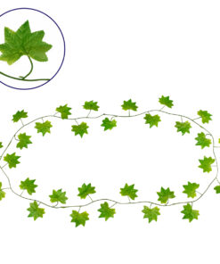 GloboStar® GloboStar® 78116 Τεχνητό Κρεμαστό Φυτό Διακοσμητική Γιρλάντα Λουλουδιών με 30 Πράσινα Φύλλα Σφενδάμης M20 x Π20 x Υ220cm