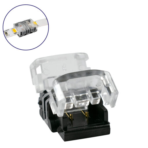 GloboStar® GloboStar® 70713 Ταχυσύνδεσμος Ένωσης IP20 - Strip To Strip Connector για Ένωση 2 x Μονόχρωμες Ταινίες LED Πλάτους 8mm