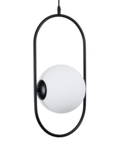 GloboStar® GLOBOSTAR® HAMBURG 00591 Μοντέρνο Κρεμαστό Φωτιστικό Οροφής με Ντουί 1 x E14 AC 220-240V IP20 - Μαύρο & Λευκό - Μ25 x Π20 x Υ50cm