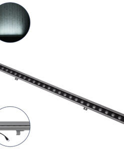 GloboStar® GLOBOSTAR® WASHER-FAIA 90188 Μπάρα Φωτισμού Wall Washer με Αντιθαμβωτική Γρίλια LED 24W 2400lm 15° DC 24V Αδιάβροχο IP65 Ψυχρό Λευκό 6000K Dimmable - Ασημί - Μ100 x Π4 x Υ5.5cm - 3 Χρόνια Εγγύηση