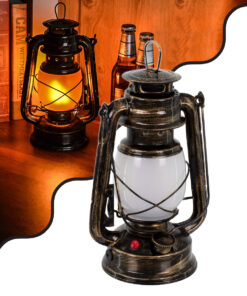 GloboStar® GloboStar® 76547 Επιτραπέζιο Φωτιστικό Πορτατίφ LED 10W 500lm 360° με Μπαταρίες (Περιλαμβάνονται) IP20 Ultra Θερμό Λευκό 1800K Μπρούτζινο Μέταλλο - Μ15 x Π11.5 x Υ23.5cm - 2 Xρόνια Εγγύηση