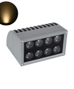 GloboStar® GloboStar® FLOOD-DENA 90485 Επιτοίχιος Προβολέας Wall Washer για Φωτισμό Κτιρίων - Απλίκα & Δαπέδου LED 16W 1440lm 5° DC 24V Αδιάβροχο IP67 Μ15.5 x Π13 x Υ9.1cm Θερμό Λευκό 2700K - Γκρι Ανθρακί - 3 Years Warranty