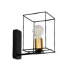GloboStar® GloboStar® CYRA 203-0012 Μοντέρνο Επιτοίχιο Φωτιστικό Απλίκα Μονόφωτο 1 x E27 IP20 Μαύρο & Χρυσό Μέταλλο - Μ14 x Π21 x Υ22cm