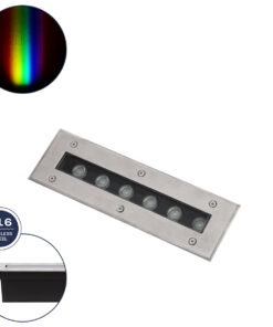 GloboStar® GLOBOSTAR® UNDERGROUND-REMVI 90191 Χωνευτή Μπάρα Φωτισμού Wall Washer LED 9W 765lm 10° DC 24V Αδιάβροχο IP68 RGBW Dimmable DMX512 - Ανοξείδωτο Ατσάλι 304 - Μ30 x Π9 x Υ8.5cm / Μ28.5 x Π7.5cm - 3 Χρόνια Εγγύηση