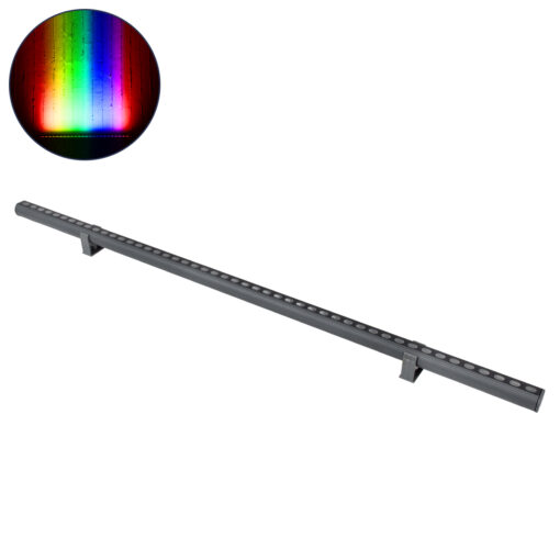 GloboStar® GLOBOSTAR® WASHER-STELLAR 90577 Μπάρα Φωτισμού Wall Washer LED 12W 1020lm 30° DC 24V Αδιάβροχο IP65 Πολύχρωμο RGBW Dimmable DMX512 - Γκρι Ανθρακί - Μ100 x Π3.2 x Υ3cm - 3 Χρόνια Εγγύηση