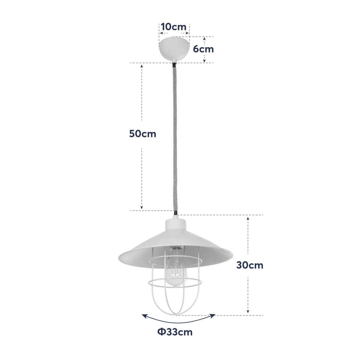 GLOBOSTAR® TULUB 203-0010 Vintage Κρεμαστό Φωτιστικό Οροφής με Ντουί 1 x E27 AC 220-240V IP20 - Λευκό & Μπεζ - Μ33 x Π33 x Υ30cm 11 GLOBOSTAR® TULUB 203-0010 Vintage Κρεμαστό Φωτιστικό Οροφής με Ντουί 1 x E27 AC 220-240V IP20 - Λευκό & Μπεζ - Μ33 x Π33 x Υ30cm - Image 10