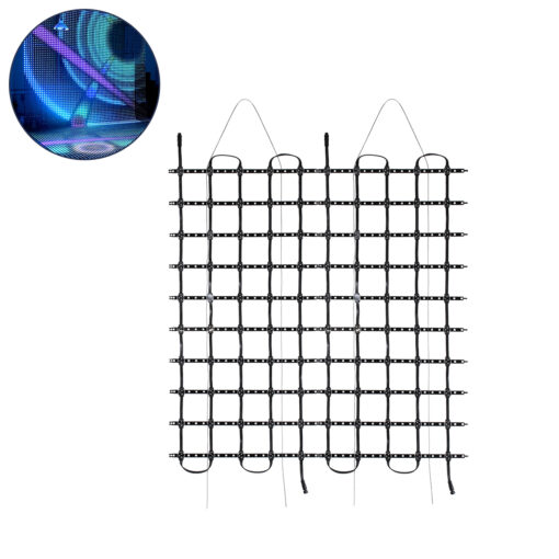 GloboStar® GloboStar® 90141 Digital Pixel Addressable Facade Soft Net Panel - Ψηφιακό Εύκαμπτο Δίχτυ Πάνελ Πρόσοψης Κτιρίων LED SMD 3535 75W/m2 100LED/m2 100PIXEL/m2 SPI/TTL Protocol IC UCS512B 4500lm/m2 120° DC 12V IP67 RGB - Μαύρο Σώμα - Μ100 x Π100 x Υ1.7cm