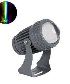 GloboStar® GloboStar® SPOT-FENIA 90137 Σποτ Φωτισμου Wall Washer LED 10W 1000lm 5° DC 24V DMX512 Αδιάβροχο IP65 D7 x H12cm RGB - Γκρι Ανθρακί - 3 Years Warranty