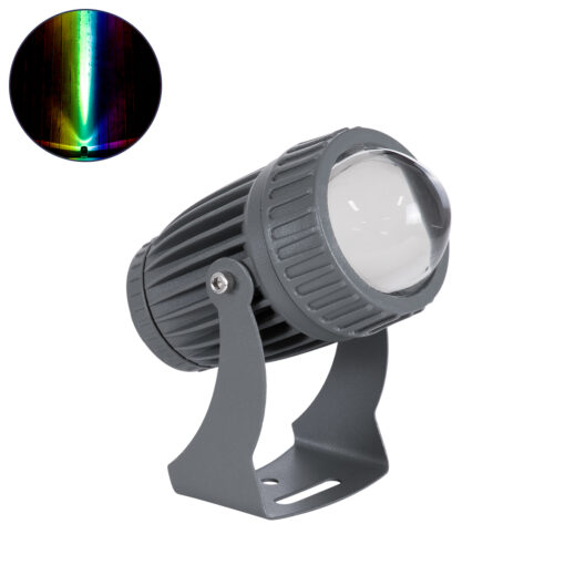 GloboStar® GloboStar® SPOT-FENIA 90137 Σποτ Φωτισμου Wall Washer LED 10W 1000lm 5° DC 24V DMX512 Αδιάβροχο IP65 D7 x H12cm RGB - Γκρι Ανθρακί - 3 Years Warranty