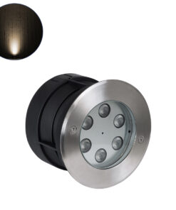 GloboStar® GLOBOSTAR® UNDERWATER-YUNI 90417 Υποβρύχιο Χωνευτό Σποτ για Σιντριβάνια/Πισίνες LED 6W 540lm 30° DC 24V Αδιάβροχο IP68 Θερμό Λευκό 2700K Dimmable - Ανοξείδωτο Ατσάλι 304 - Φ15 x Υ10cm / Q14cm - 3 Χρόνια Εγγύηση