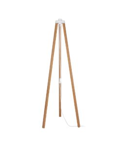 GloboStar® GloboStar® TRIPOD 203-0260 Μοντέρνο Επιδαπέδιο Φωτιστικό Μονόφωτο 1 x E27 IP20 Μπέζ Ξύλο - Μ38 x Π38 x Υ120cm