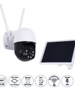 GloboStar® GloboStar® 86056 Αυτόνομη Ηλιακή IP Camera 1080P 2MP 4G SIM CARD WiFi 350° Μοιρών - 3200mAh - Φωτοβολταϊκό Πάνελ - Νυχτερινή Όραση με LED IR - Ανιχνευτή Κίνησης - Νυχτερινή Λήψη - Αδιάβροχη IP66 - Λευκό