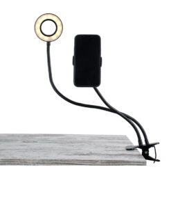 GloboStar® GloboStar® 75809 Professional Digital Ring Light Φ9cm LED SMD 10W 1000lm 180° DC 5V με Καλώδιο Τροφοδοσίας USB - Ενσωματωμένο Χειριστήριο Εναλλαγής Χρωμάτων & 1 Βάση Τηλεφώνου - CCT Θερμό Λευκό 3000K - Φυσικό Λευκό 4500K - Ψυχρό Λευκό 6000K Dimmable Μαύρο