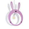 GloboStar® GLOBOSTAR® BUNNY 61577 Παιδικό Κρεμαστό Φωτιστικό Οροφής με Ντουί 1 x E27 AC 220-240V IP20 - Ροζ & Λευκό - Μ27.2 x Π15.5 x Υ40cm