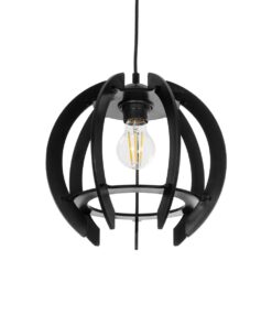 GloboStar® GLOBOSTAR® VIVIDUS 202-0028 Μοντέρνο Κρεμαστό Φωτιστικό Οροφής με Ντουί 1 x E27 AC 220-240V IP20 - Μαύρο - Μ30 x Π30 x Υ70cm