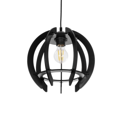 GloboStar® GLOBOSTAR® VIVIDUS 202-0028 Μοντέρνο Κρεμαστό Φωτιστικό Οροφής με Ντουί 1 x E27 AC 220-240V IP20 - Μαύρο - Μ30 x Π30 x Υ70cm
