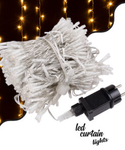 GloboStar® 85830 Διακοσμητική Κουρτίνα 6 x 3 Μέτρα με Controller 8 Προγραμμάτων Εναλλαγών Φωτισμού - Επεκτεινόμενη 600 LED 6W AC 230V με Διάφανο Καλώδιο & Πρίζα Schuko Αδιάβροχη IP44 Θερμό Λευκό 3000K Μ6 x Υ3m