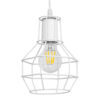 GloboStar® GLOBOSTAR® CAGE 00867 Vintage Κρεμαστό Φωτιστικό Οροφής με Ντουί 1 x E27 AC 220-240V IP20 - Λευκό - Μ15 x Π15 x Υ22cm