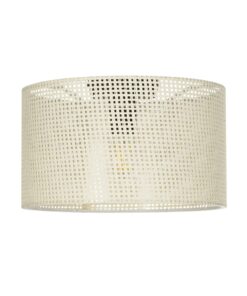 GloboStar® GloboStar® CILIO 203-0155 Μοντέρνο Φωτιστικό Οροφής Καπέλο Μονόφωτο 1 x E27 IP20 Λευκό Διάτρητο Ύφασμα - Μ38 x Π38 x Υ23cm