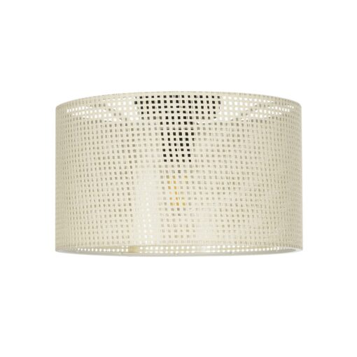 GloboStar® GloboStar® CILIO 203-0155 Μοντέρνο Φωτιστικό Οροφής Καπέλο Μονόφωτο 1 x E27 IP20 Λευκό Διάτρητο Ύφασμα - Μ38 x Π38 x Υ23cm