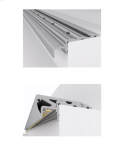 GLOBOSTAR® ALP-STEP-GRIP STAIR 70841-2M Επιφανειακό Προφίλ Αλουμινίου Ειδικό για Φωτισμό Σκαλοπατιού με Λευκό Γαλακτερό Πατητό Κάλυμμα για Ταινίες LED IP20 - Μαύρο & Λευκό - Μ200 x Π6 x Υ2.1cm 16 8fadf0 70841 7