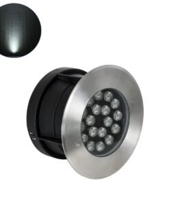 GloboStar® GloboStar® UNDERGROUND-SINA 90572 Χωνευτό Φωτιστικό Σποτ Δαπέδου LED 18W 1710lm 15° DC 24V Αδιάβροχο IP68 Φ20 x Υ11cm Φυσικό Λευκό 4500K - Ανοξείδωτο Ατσάλι - 3 Χρόνια Εγγύηση