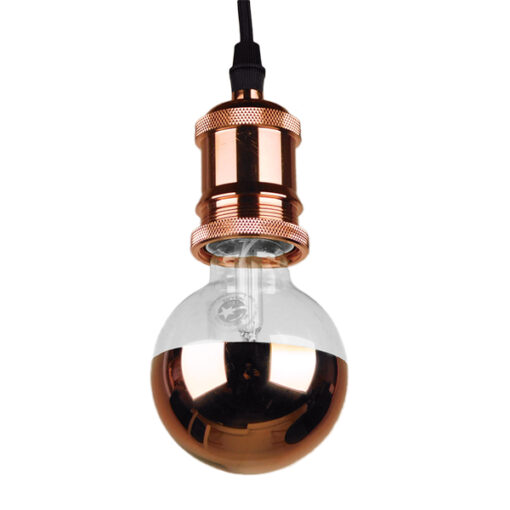 GloboStar® GLOBOSTAR® SUSPENS 90012 Μοντέρνο Κρεμαστό Φωτιστικό Οροφής με Ντουί 1 x E27 AC 220-240V IP20 - Μαύρο & Χάλκινο - Μ10 x Π10 x Υ88cm