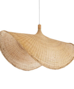 GloboStar® GLOBOSTAR® CUBA 01769 Boho Κρεμαστό Φωτιστικό Οροφής με Ντουί 1 x E27 AC 220-240V IP20 - Μπεζ - Μ100 x Π100 x Υ55cm