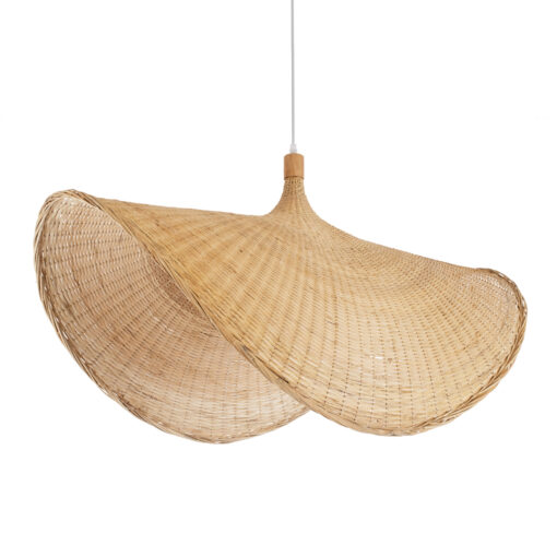 GloboStar® GLOBOSTAR® CUBA 01769 Boho Κρεμαστό Φωτιστικό Οροφής με Ντουί 1 x E27 AC 220-240V IP20 - Μπεζ - Μ100 x Π100 x Υ55cm