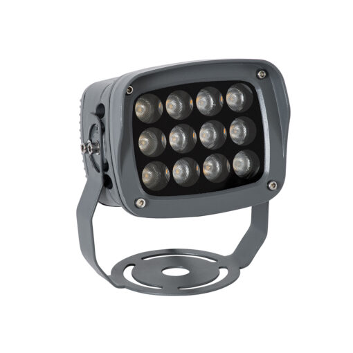 GloboStar® GLOBOSTAR® FLOOD-XENA 90120 Προβολέας Σποτ Wall Washer LED 12W 1260lm 10° AC 220-240V Αδιάβροχο IP65 Πορτοκαλί 2200K - Γκρι Ανθρακί - Μ13.5 x Π11 x Υ15cm - 3 Χρόνια Εγγύηση