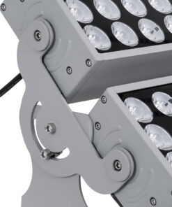 GloboStar® FLOOD-ZENA 90220 Προβολέας Wall Washer για Φωτισμό Κτιρίων LED 120W 10800lm 3° DC 24V Αδιάβροχο IP65 L38 x W30.5 x H24cm Θερμό Λευκό 2700K - Ασημί - 3 Years Warranty 24 90220 10