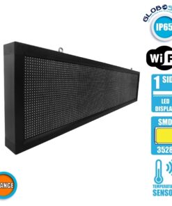 GLOBOSTAR®DISPLAY 90284 Κυλιόμενη Ψηφιακή Επιγραφή 160x32cm P10 Μονής Όψης LED AC 220-240V Αδιάβροχο IP65 Πορτοκαλί - WiFi Control μέσω FK APP - Αισθητήρας Θερμοκρασίας & Υγρασίας - Μ168 x Π9 x Υ40cm - 2 Χρόνια Εγγύηση 8 90284 1