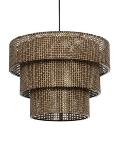 GloboStar® GLOBOSTAR® LEVEL 203-0171 Μοντέρνο Κρεμαστό Φωτιστικό Οροφής με Ντουί 1 x E27 AC 220-240V IP20 - Καφέ - Μ39 x Π39 x Υ30cm