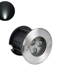 GloboStar® GLOBOSTAR® UNDERWATER-HUNI 90415 Υποβρύχιο Χωνευτό Σποτ για Σιντριβάνια/Πισίνες LED 3W 300lm 30° DC 24V Αδιάβροχο IP68 Ψυχρό Λευκό 6000K Dimmable - Ανοξείδωτο Ατσάλι 304 - Φ10 x Υ7.5cm - Q9.5 - 3 Χρόνια Εγγύηση