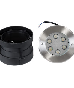 GLOBOSTAR® UNDERWATER-YUNI 90417 Υποβρύχιο Χωνευτό Σποτ για Σιντριβάνια/Πισίνες LED 6W 540lm 30° DC 24V Αδιάβροχο IP68 Θερμό Λευκό 2700K Dimmable - Ανοξείδωτο Ατσάλι 304 - Φ15 x Υ10cm / Q14cm - 3 Χρόνια Εγγύηση 19 90417 8