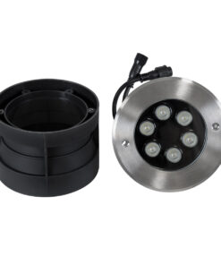 GLOBOSTAR® UNDERWATER-YUNI 90419 Υποβρύχιο Χωνευτό Σποτ για Σιντριβάνια/Πισίνες LED 6W 510lm 30° DC 24V Αδιάβροχο IP68 RGBW DMX512 Dimmable - Ανοξείδωτο Ατσάλι 304 - Φ15 x Υ10cm - Q14cm - 3 Χρόνια Εγγύηση 19 90419 8