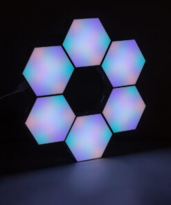 GloboStar® DIGIOCTA 90448 Σετ 6 Ψηφιακων LED RGB Φωτιστικών Κυψελών με Ψηφιακό Controller με WiFi Smart APP & Ασύρματο Χειριστήριο RF 2.4Ghz - LED SMD 5050 9W/Σετ 84PIXEL/Σετ 720lm/Σετ 120° DC 5V με USB 2.0 IP20 Πολύχρωμο RGB - Dimmable - Μ10.5 x Π10.5 x Υ3cm Ανά Κυψέλη - 2 Χρόνια Εγγύηση 28 90448 15